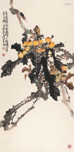 赵少昂（1905-1998） 1982年 枇杷 纸本设色 镜心