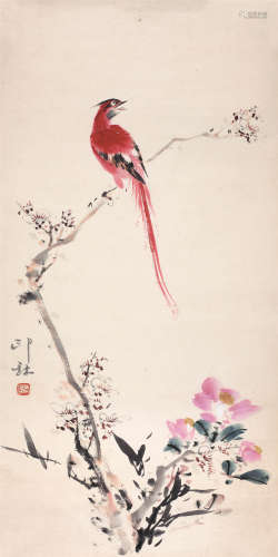 萧 朗（1917-2010） 鸿运飞来 纸本设色 镜片