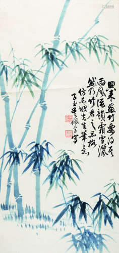 吴佩孚（1874-1939） 翠竹 纸本设色 立轴