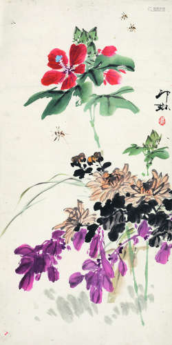 萧 朗（1917-2010） 秋色 纸本设色 立轴