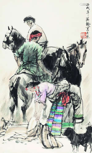 杜滋龄（b.1941） 2006年 行将远 纸本设色 托片