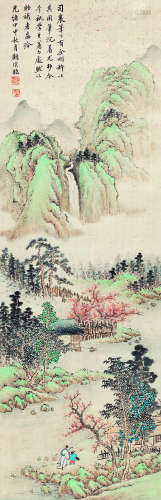 顾 沄(1835-1896) 1884年 携童暮归 绢本设色 立轴