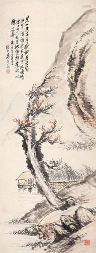胡公寿（1823-1886） 1880年 临江观圣 纸本设色 立轴