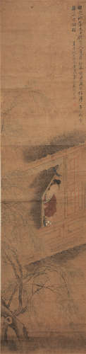 费丹旭（1802-1850） 1841年 扶柳话春愁 绢本设色 立轴