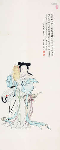 朱寉年（1760-1834） 献寿图 纸本设色 立轴