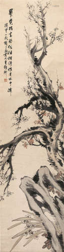 胡公寿（1823-1886） 三友图 纸本设色 立轴