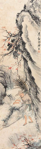 吴观岱（1862-1929） 归樵图 纸本设色 立轴