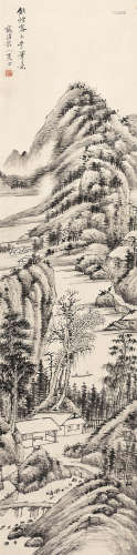 奚 冈(1746-1803) 幽谷闲居 纸本水墨 立轴
