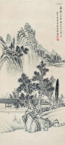方 薰(1736-1799) 1810年 古意山水 纸本水墨 立轴