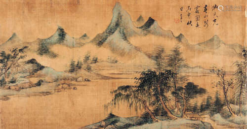 朱昂之（1764-1841） 1836年 春山新霁 绢本设色 横批
