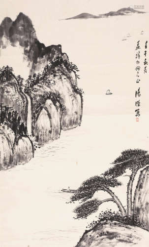 汤 滌（1878-1948） 1942年 峡江图 纸本水墨 立轴