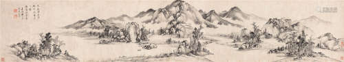 王时敏(1592-1680)款 仿黄大痴笔意 纸本水墨 手卷
