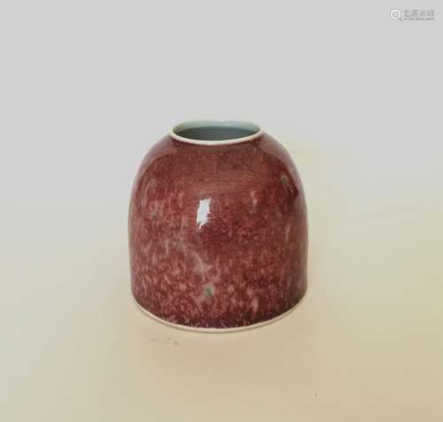 Chinese Jiang Dou Red Glaze Porcelain Brush Washer