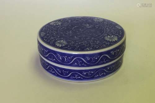 Chinese Blue And White Porcelain Ink Box