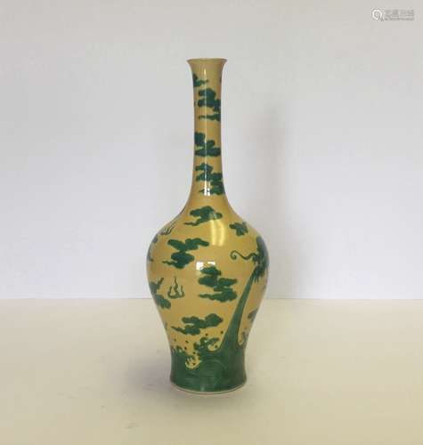 Chinese Yellow and Green Porcelain Vase