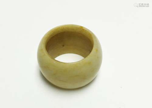 Chinese Carved Jade Archery Ring