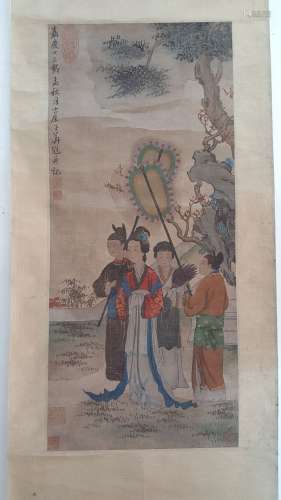 Chinese Scroll Painting,Hua Guan(Qing Dynasty)