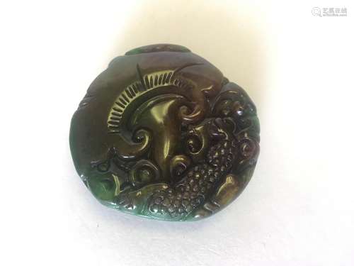 Chinese Carved Jadeite Pendant