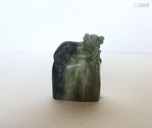 Chinese Carved Dushan Jade Seal