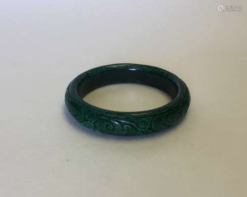 Chinese Carved Jadeite Braceletg