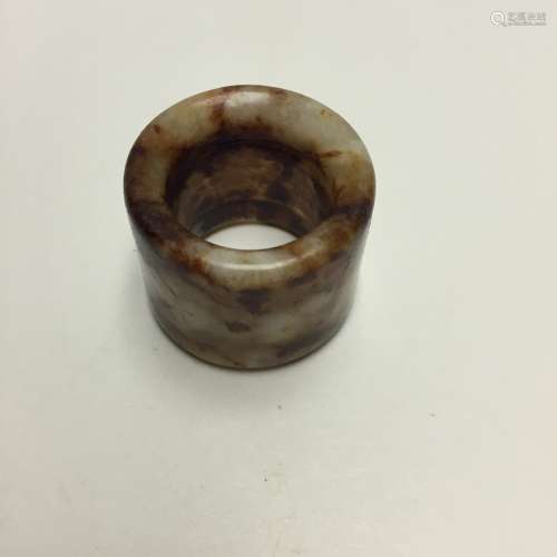 Chinese Carved Jade Archery Ring