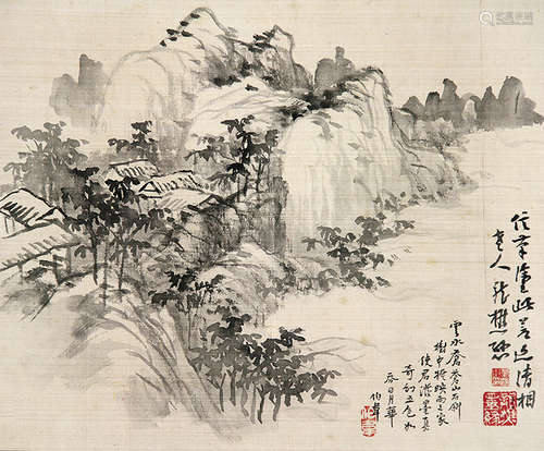 肖愻（1883～1944） 山水 镜片 绢本