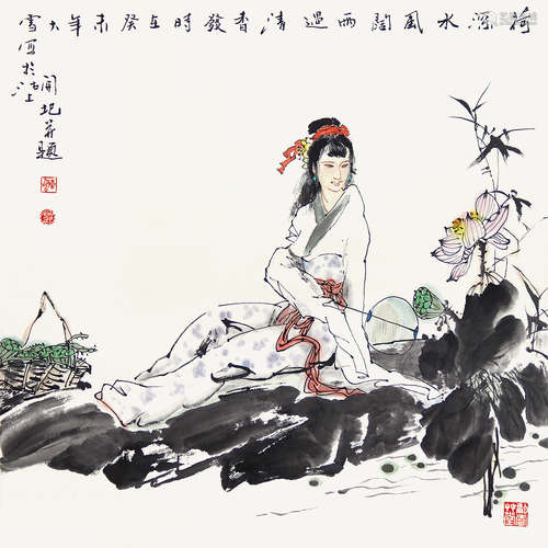 邓开玘 癸末（2003年）作 仕女 镜心 纸本