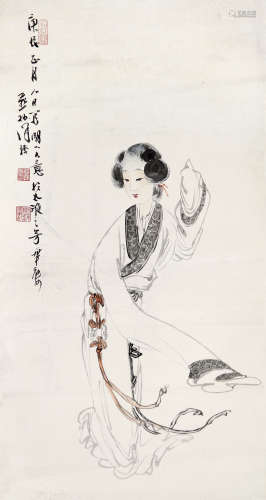徐操（1899～1961） 庚辰（1940年）作 仕女 立轴 纸本