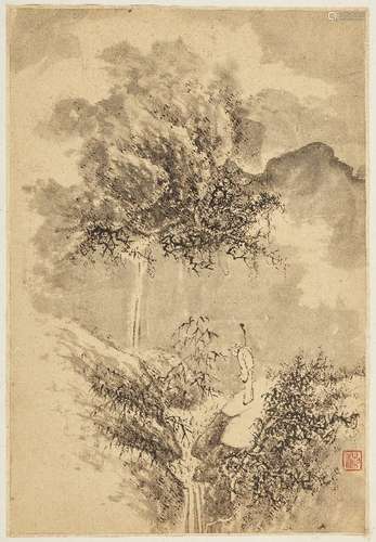 WEI ZHIKE (WEI HESHU, Active, 1609-1627), ink and colour on paper, album of landscapes, twelve