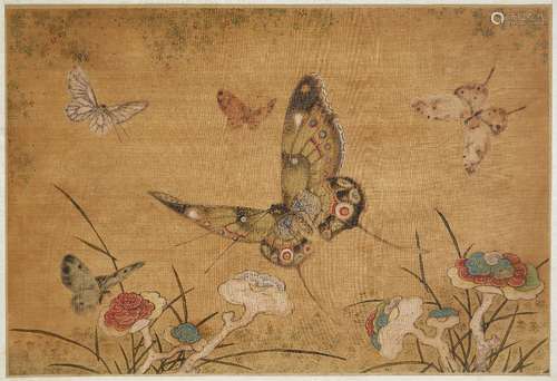 AFTER QIAN XUAN (1235-1305), '100 Butterflies', an album of twenty fine gouache paintings on silk,