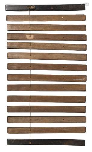 A palm leaf manuscript, Sri Lanka, late 19th/early 20th century, each leaf inscribed in Sinhalese