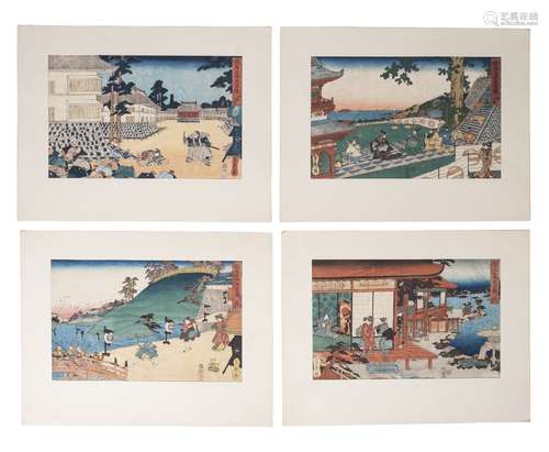 Katsushika Hokusai, Japanese, 1760-1849 Eleven scenes from the Chushingura, The Treasury of loyal