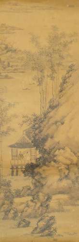 19th/early 20th century Chinese School, two hanging scrolls, ink and watercolour on paper,