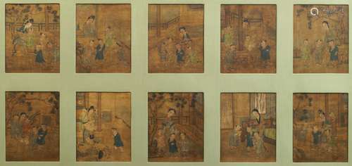 ANONYMOUS, 19th century Chinese School, ink and colour on silk, thirteen studies of children with