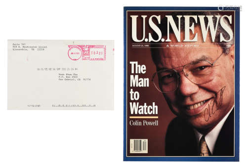 SECRETARY OF STATE COLIN POWELL SIGNED MAGAZINE COVER