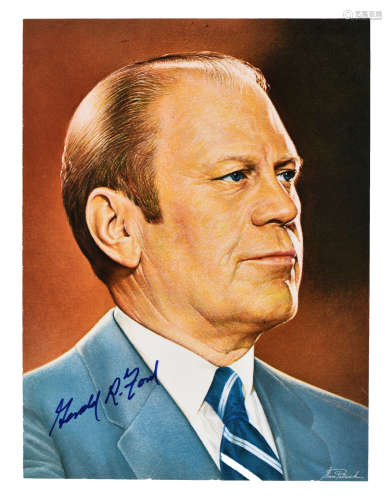 PRESIDENT GERALD R. FORD SIGNED PHOTO PRINT