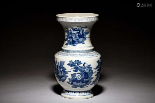 BLUE AND WHITE 'EIGHT IMMORTALS' VASE