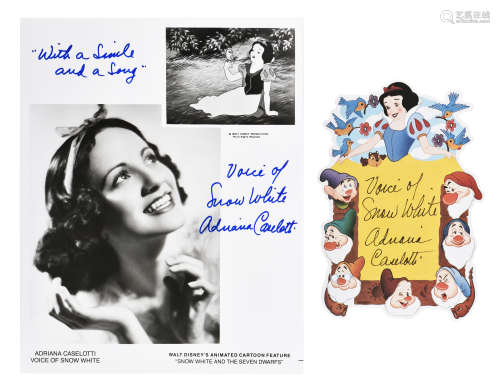 VOICE ACTRESS ADRIANA CASELOTTI SIGNED PHOTO AND POSTCARD