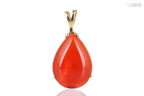 14K YG AGATE PENDANT