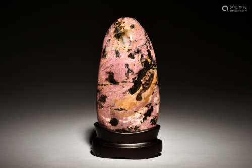 TAIWANESE RHODONITE STONE WITH STAND