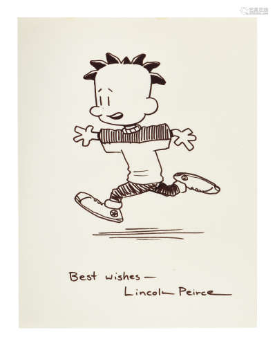 CARTOONIST LINCOLN PEIRCE SIGNED SKETCH