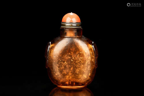 ORANGE GLASS SNUFF BOTTLE