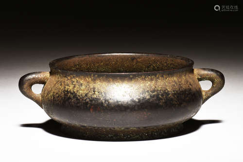 BRONZE CAST CENSER WITH HANDLES