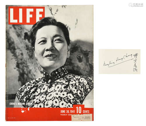 MADAME CHIANG SOONG MEI-LING TIME MAGAZINE COVER AND AUTOGRAPH