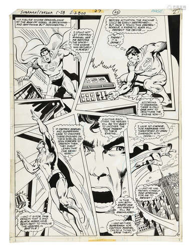 ORIGINAL SUPERMAN/SHAZAM COMIC OFFSET STORYBOARD PAGE 27