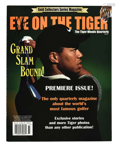 GOLFER TIGER WOODS SIGNED MAGAZINE COVER