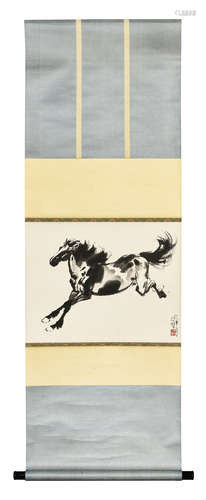 XU BEIHONG: INK ON PAPER PAINTING 'HORSE'