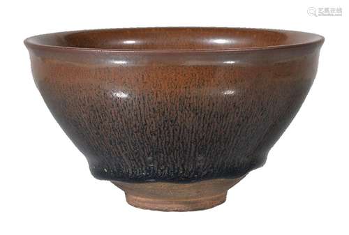 A Chinese 'Jian' 'Hare's Fur' tea bowl, Southern Song Dynasty, the steep, conical sides with a