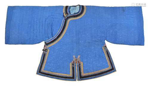 A Chinese lady’s under robe, Qing Dynasty, late 19th century, padded with raw silk for winter