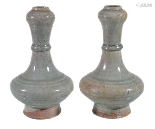 A pair of Chinese Qingbai type vases, Song-Yuan dynasty, 13th century, of baluster form with